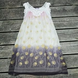 Ultra pink dress with crochet detail